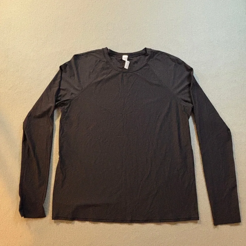 Lululemon Shirt Womens S Black Long Sleeve Open Tulip Back Yoga Running Top